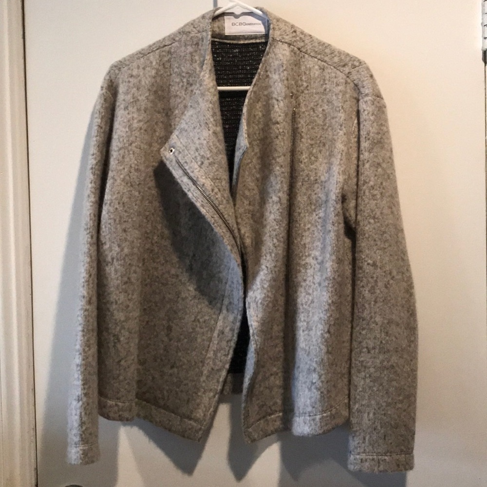 Heather grey BCBGeneration Moto front jacket